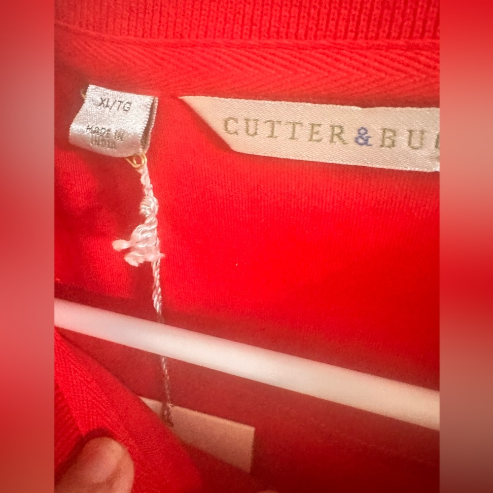 Cutter & Buck Red with black accents on collar and sleeves. Polo Size XL - Picture 14 of 16